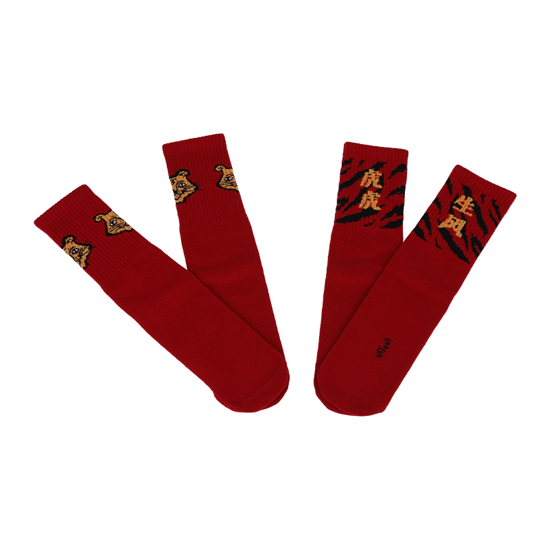禮盒包裝優(yōu)質(zhì)全棉中國(guó)虎年可愛(ài)兒童襪可訂制其它圖案和文字